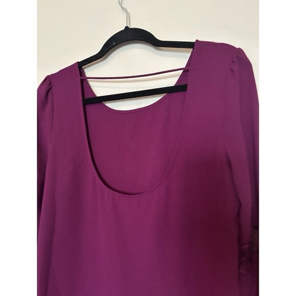 Nordstrom Purple Bell Sleeve Lace Cut Out Long Sleeve Dress Scoop Back Medium - Picture 6 of 6